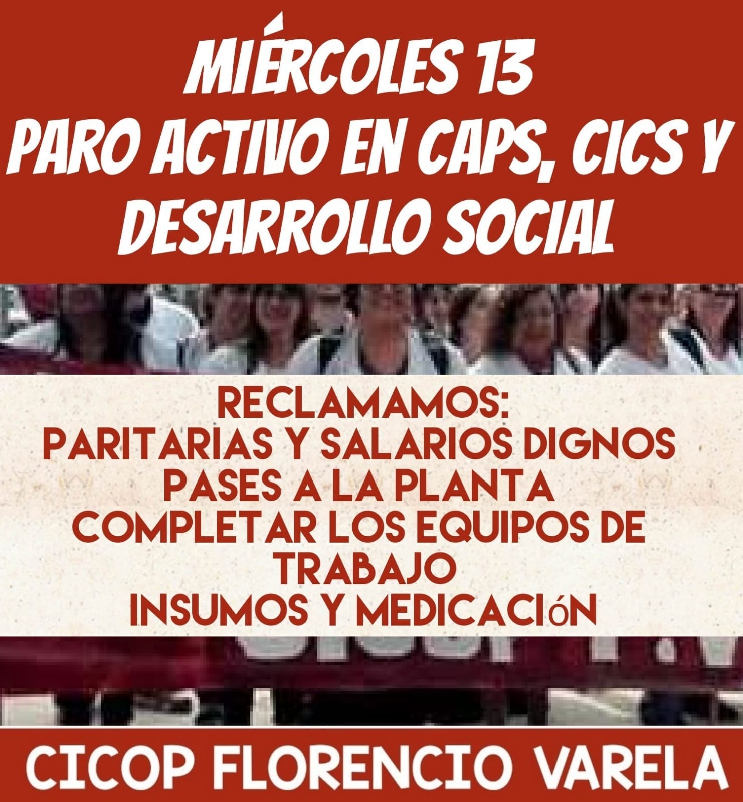 FLORENCIO VARELA: PARO ACTIVO DE 24 HORAS EN CAPS, CICS Y DESARROLLO SOCIAL