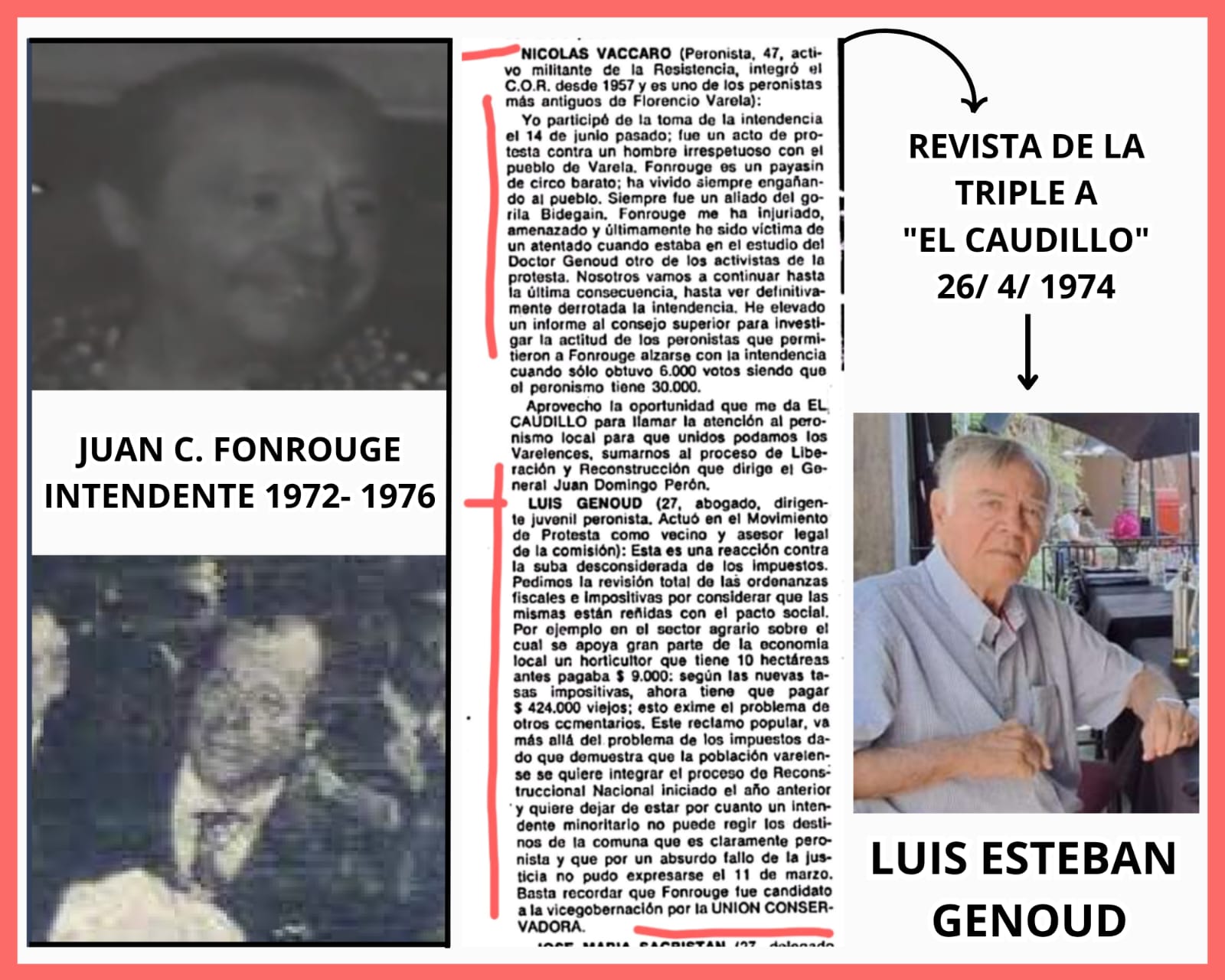 14 DE JUNIO DE 1973: EL ROL DE “LUIS GENOUD” CUANDO GRUPOS ARMADOS TOMARON EL MUNICIPIO DE FLORENCIO VARELA