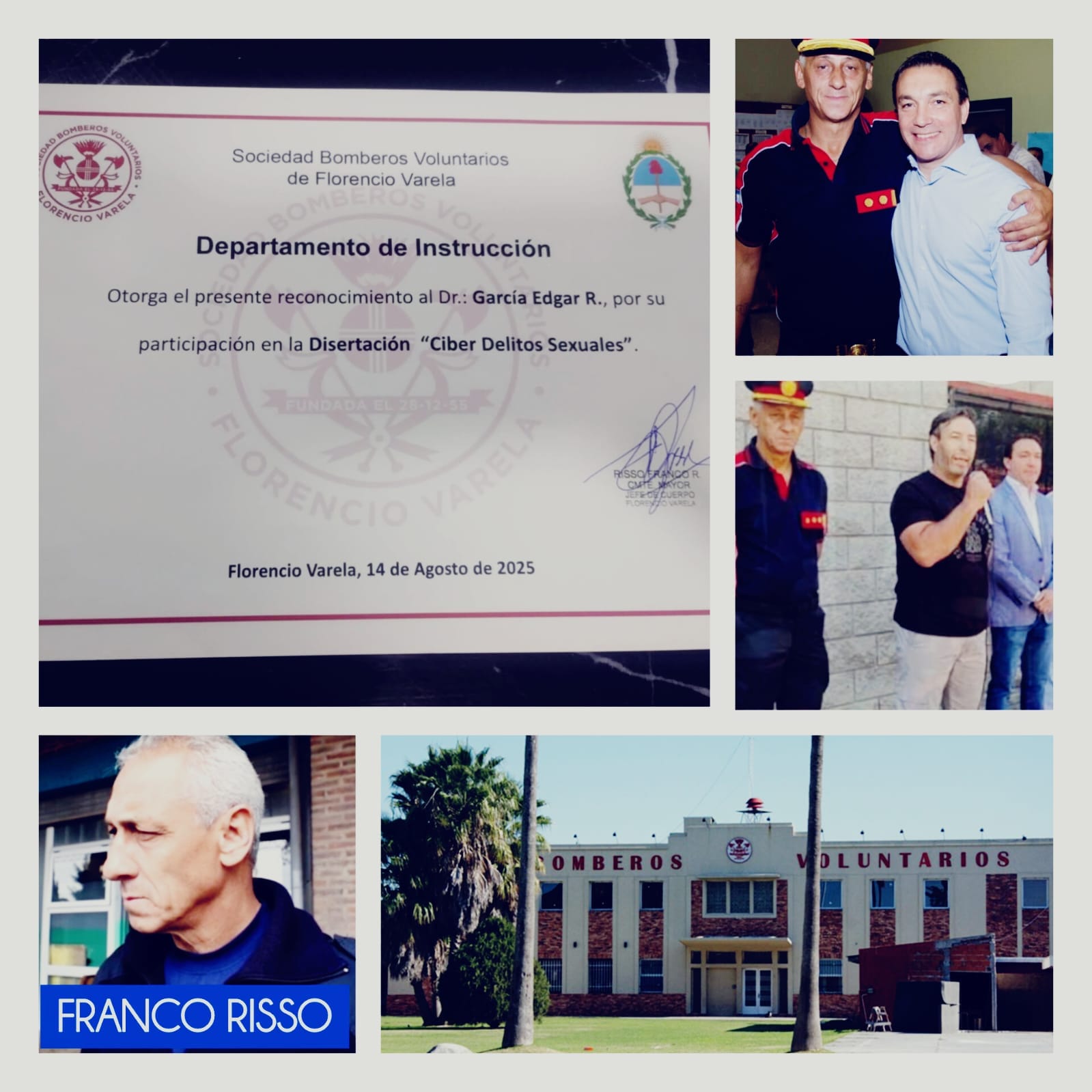 DICTAN CURSO DE “CIBER DELITOS SEXUALES” EN “BOMBEROS DE VARELA” PERO SOSTIENEN A “FRANCO RISSO”, COMO JEFE DEL CUERPO ACTIVO, A PESAR DE ESTAR IMPUTADO POR DELITOS SIMILARES